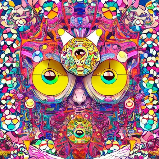 Image similar to DMT City by Martine Johanna and Takashi Murakami, digital art