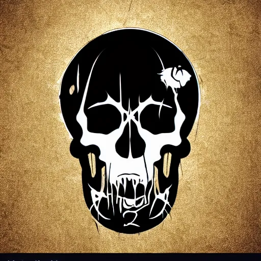 Image similar to death metal themed skull shaped microphone vector logo for a record label, dark, horrorcore, grunge, golden ratio