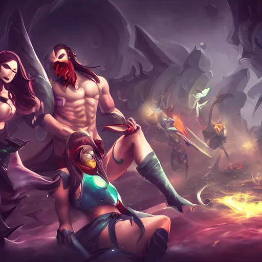 Prompt: Gentelmen from hell, league of legends wallpapers, artstation trending