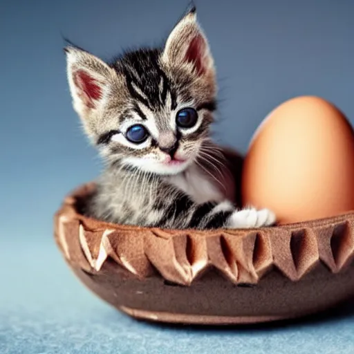 Image similar to cute kitten hatching from an egg