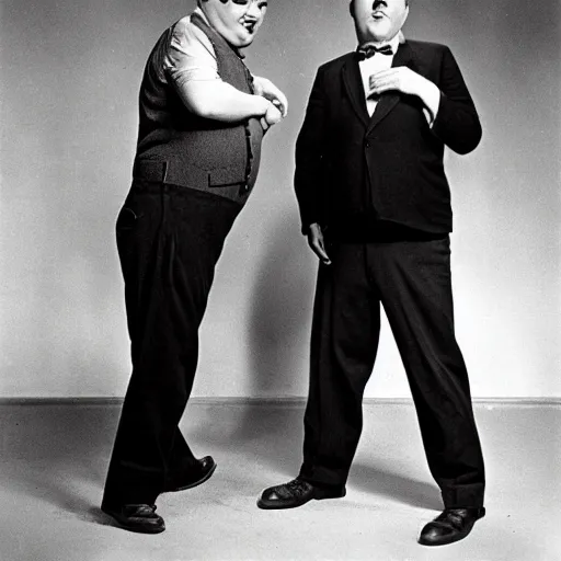 Image similar to boards of canada as laurel and hardy promotional photo