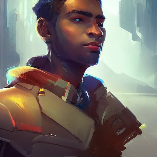 Image similar to portrait of youtuber auronplay, jama jurabaev, tyler edlin, james paick, emmanuel shiru, victor mosquera, modular detailed, artstation, for aaa game, high quality