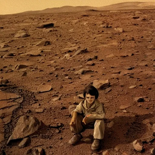 Image similar to extremely detailed photo of young carl sagan on mars, detailed face