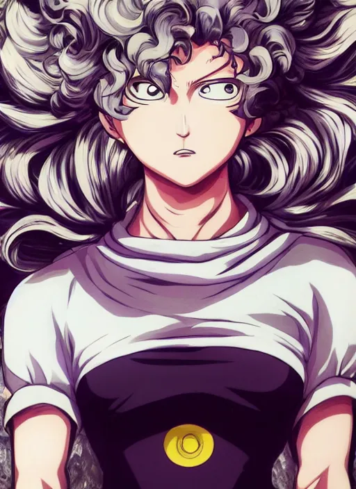 Image similar to A full portrait photo of tatsumaki one punch man, f/22, 35mm, 2700K, lighting, perfect faces, award winning photography.