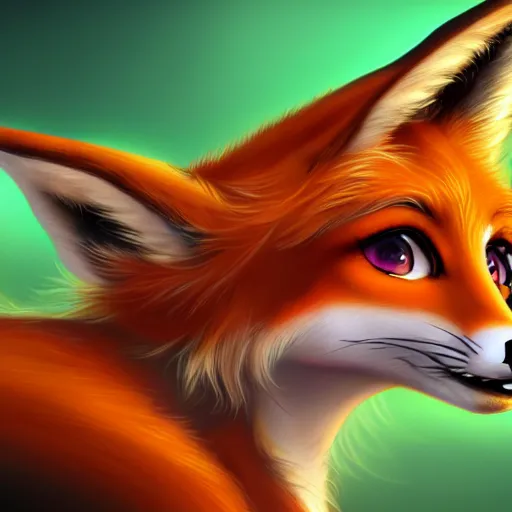 Image similar to award - winning extremely detailed fantasy art of a cute female anthro fox with big eyes, 4 k