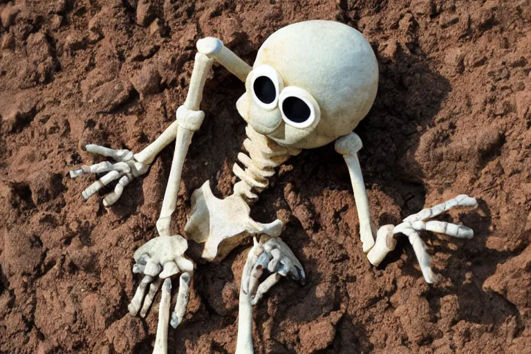 Image similar to fossilized muppet skeleton archaeology expedition photography