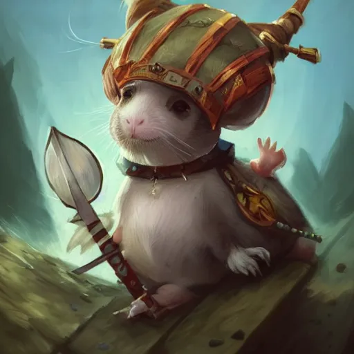 Prompt: cute little anthropomorphic Guinea Pig Samurai , tiny, small, short, Samurai outfit, cute and adorable, pretty, beautiful, DnD character art portrait, matte fantasy painting, DeviantArt Artstation, by Jason Felix by Steve Argyle by Tyler Jacobson by Peter Mohrbacher, cinematic lighting