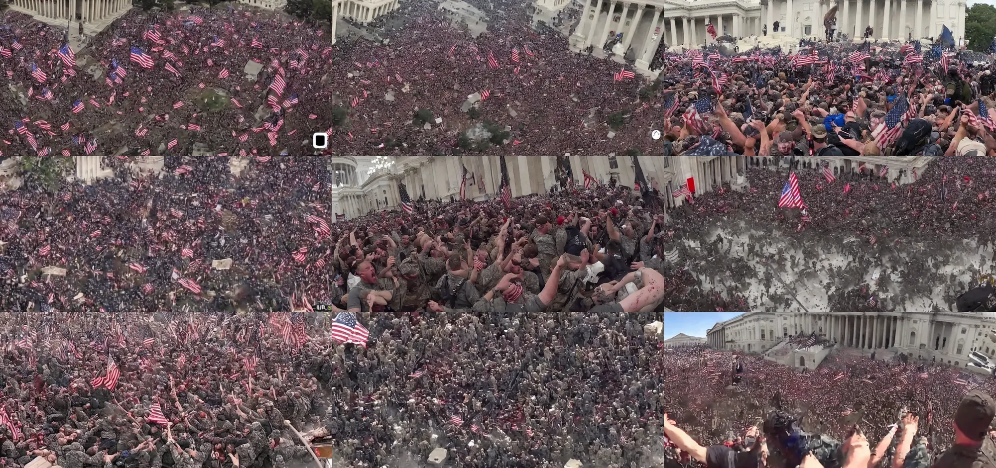 Prompt: gopro footage of the capitol riot crowd getting napalmed by the military, blood and bone, ground meat