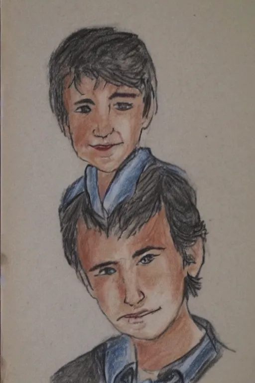 Image similar to a childs drawing of randy mantooth as johnny gage