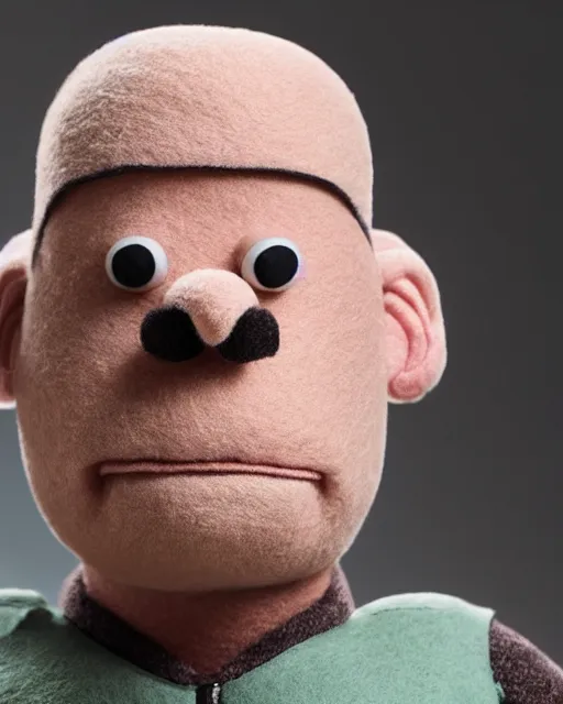 Image similar to hank schrader as a muppet. highly detailed felt. hyper real photo. 4 k.