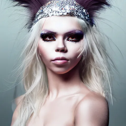 Image similar to full body photography kerli koiv, 8 0 mm camera, crystal clear eyes, stoic. photorealistic, highly detailed, 8 k rez, ultra hd, smooth, sharp focus