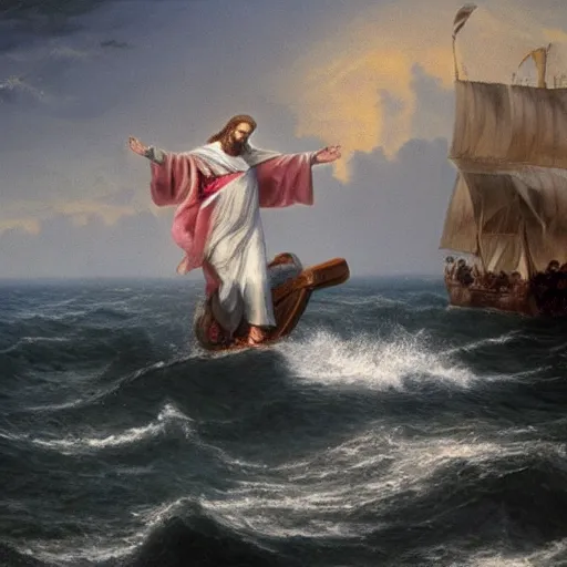 Image similar to Jesus Christ parting the seas