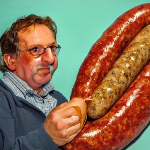 Image similar to a man and his italian sausage,highly detailed