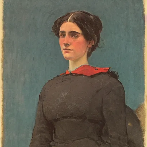 Prompt: female portrait, by winslow homer.