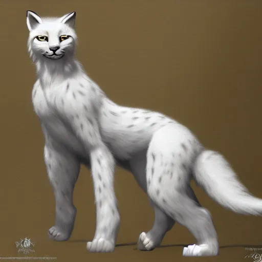 Prompt: white anthropomorphic lynx cat full body as amogus by Noriyoshi Ohrai, furry art, steampunk fantasy style, 4k, trending on artstation