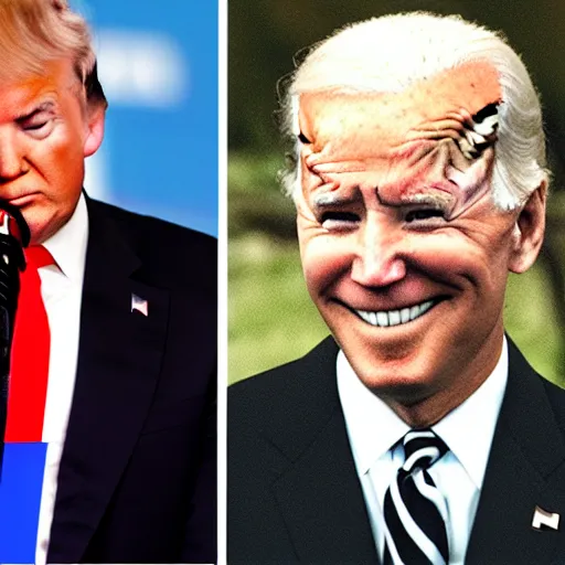 Prompt: donald trump and joe biden in high school yearbook