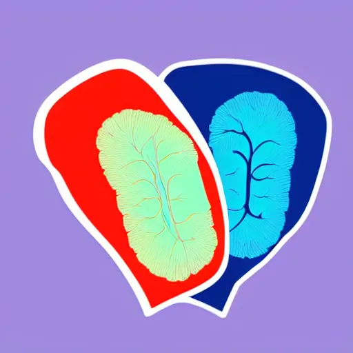 Image similar to paper cutout illustration of a pair of lungs on a blue background, cgi, redshift, beautiful, premium