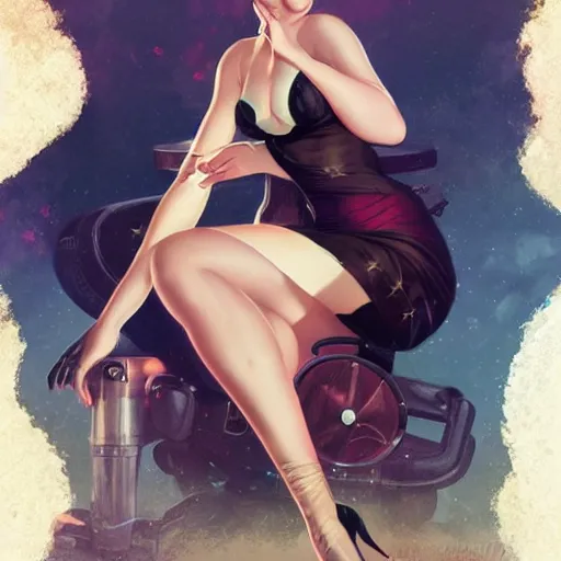 Prompt: a retro pinup by charlie bowater and anna dittmann and gil elvgren.