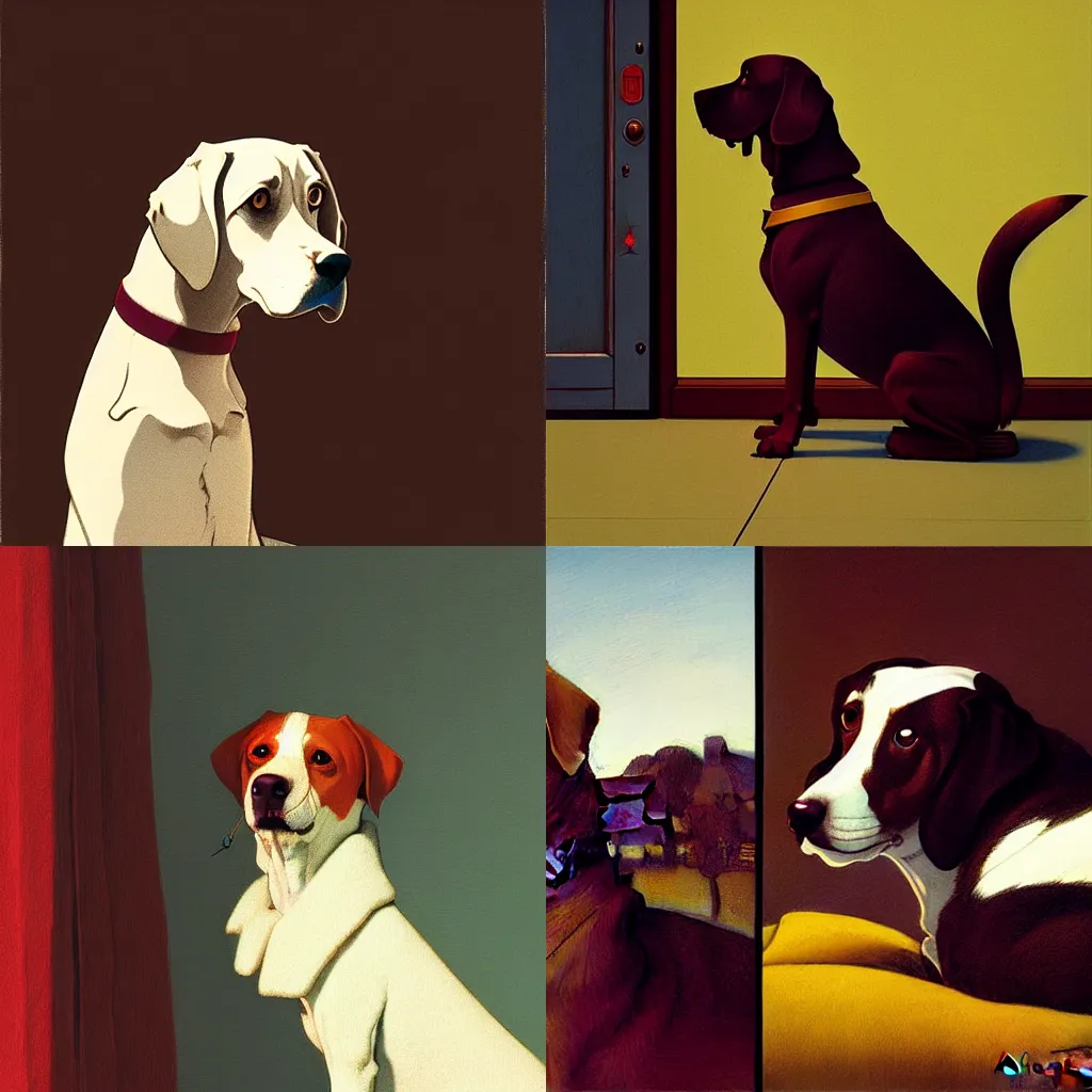Image similar to dog by moebius and atey ghailan by james gurney by vermeer by George Stubbs in the of style anime