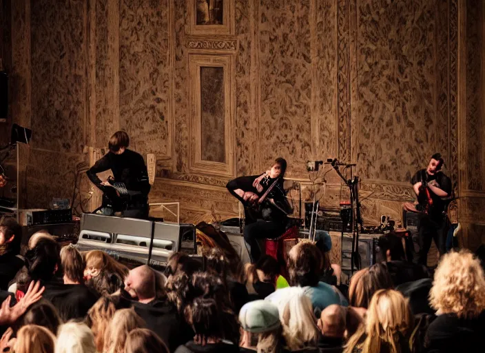 Image similar to a high resolution photograph of sunn o ) ) ) playing live at the vatican