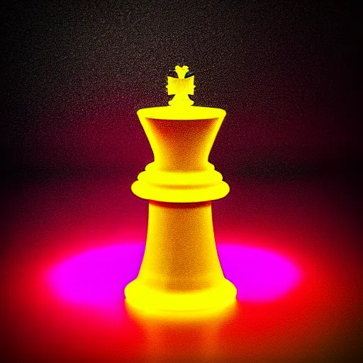 Prompt: underwater tintype photo of a queen chess piece made of neon lights, Puddles, high point of view, smooth 3D Illustration, Cinematic Matte Painting, soft render, volumetric lighting