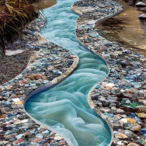 Image similar to a river with a beautiful quartz bed