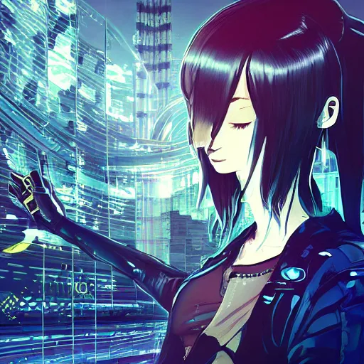 Image similar to Frequency indie album cover, luxury advertisement, golden filter, golden and black colors. A clean and detailed post-cyberpunk sci-fi close-up schoolgirl, she is very powerful, in asian city in style of cytus and deemo, mysterious vibes, by Tsutomu Nihei, by Ilya Kuvshinov, by Greg Tocchini, nier:automata, Yorda from Ico and Lain Iwakura, set in half-life 2, beautiful with eerie vibes, very inspirational, very stylish, with gradients, surrealistic, dystopia, postapocalyptic vibes, depth of field, mist, rich cinematic atmosphere, perfect digital art, mystical journey in strange world, beautiful dramatic dark moody tones and studio lighting, shadows, bastion game, arthouse