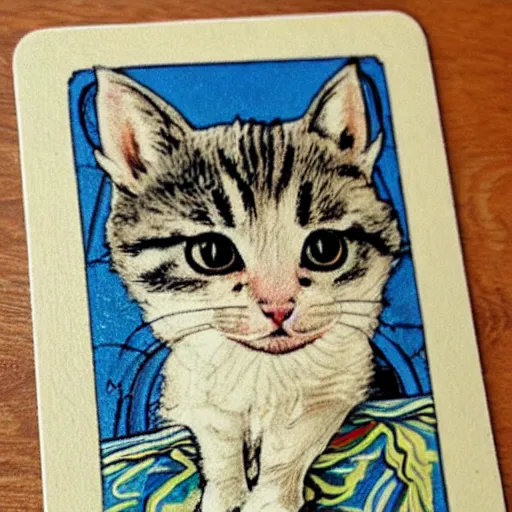 Image similar to kitten tarot card