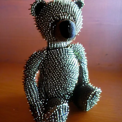 Image similar to teddy bear made from steel needles