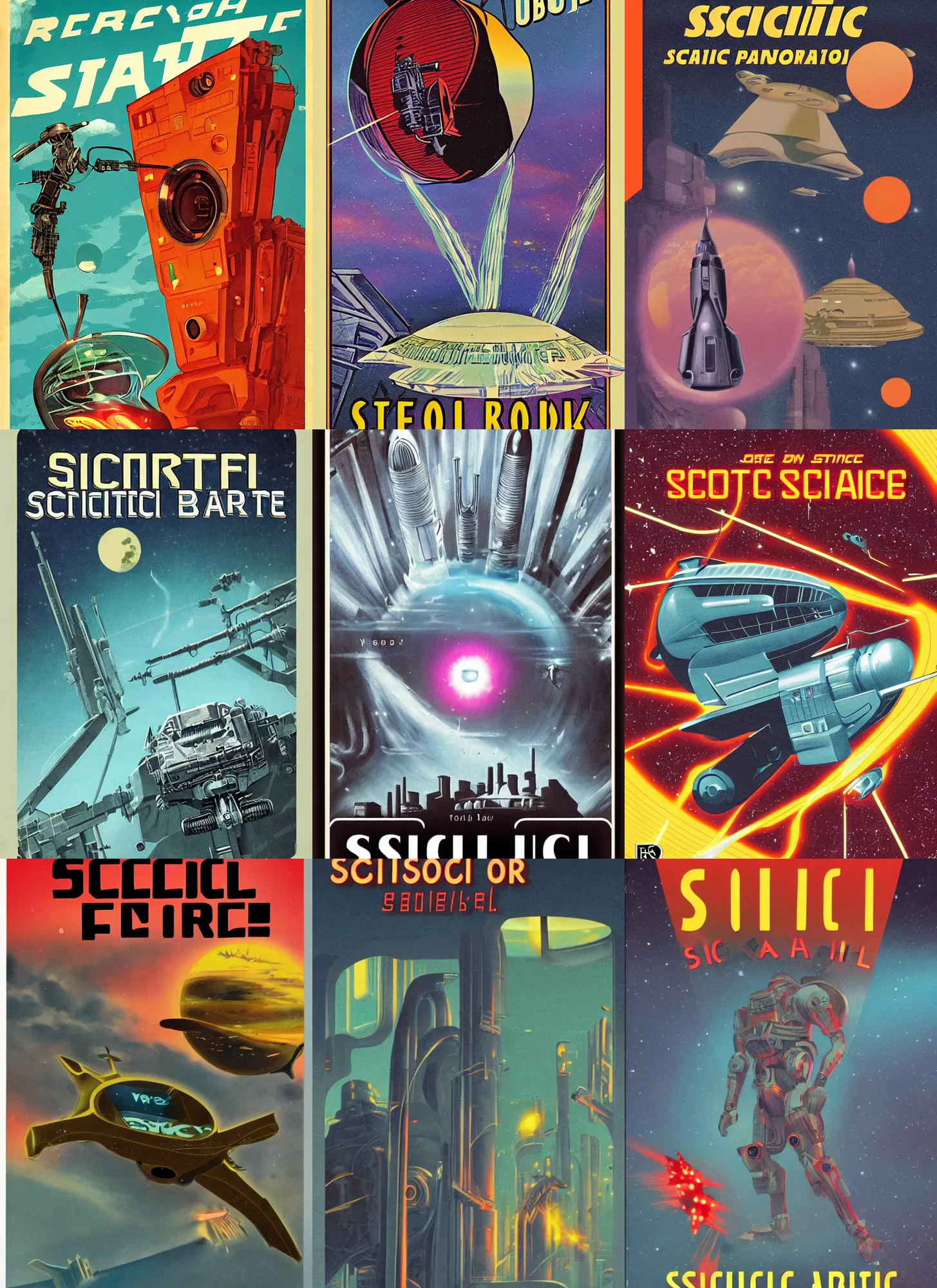 Prompt: retro sci - fi book cover