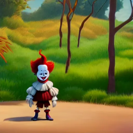 Prompt: Pennywise As seen in Pixar animated movie Up 4K quality super realistic
