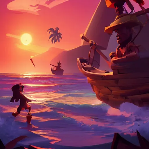 Image similar to painting treasure on sea of thieves game smooth median photoshop filter cutout vector, behance hd by jesper ejsing, by rhads, makoto shinkai and lois van baarle, ilya kuvshinov, rossdraws global illumination