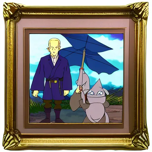 Image similar to cel - shaded image of joe biden legend of zelda, studio ghibli animation cel