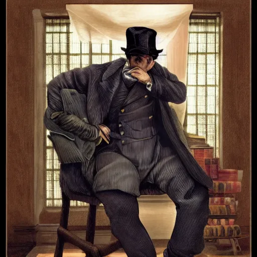 Prompt: sherlock holmes in the style of james c. christensen