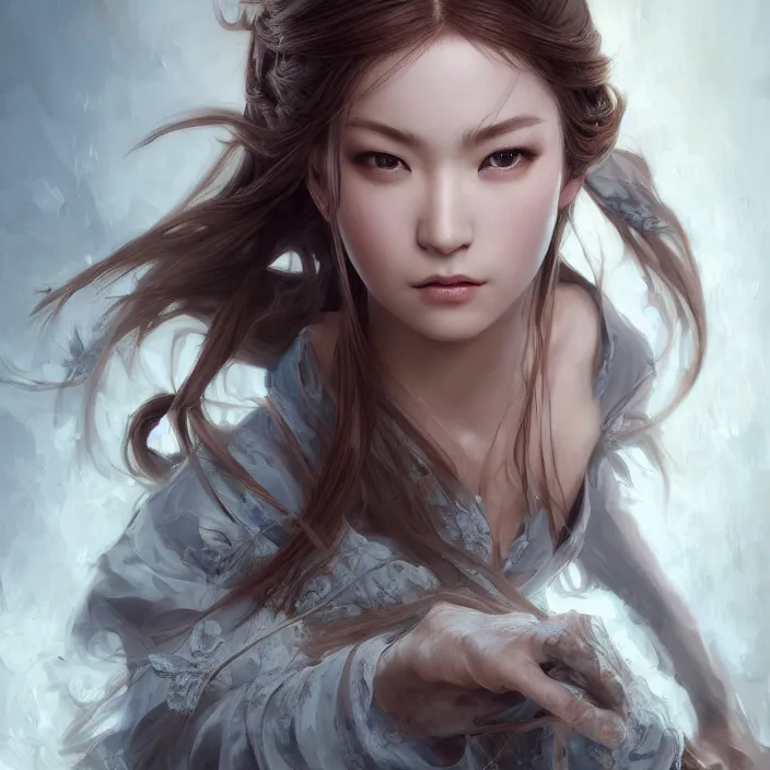 Image similar to a masterpiece ultrarealistic ultradetailed portrait of a very beautiful ninja girl, baroque renaissance. medium shot, intricate, elegant, by stanley artgerm lau, wlop, rossdraws, james jean, andrei riabovitchev, marc simonetti, light by julie bell, porcelain skin. global illumination. vfx