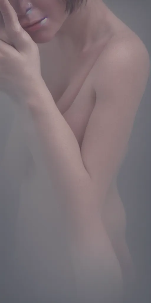 Prompt: a blurry closeup picture of woman's skin gripped tightly, female bodies, hands, macro photography, long exposure photograph, surrealism, anamorphic bokeh, cozy, soft light, caustic, atmospheric fog, octane render, cinematic