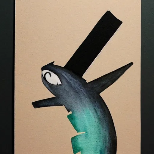 Image similar to watercolor picture of an anchovy by yusei nagashima, asymmetrical, dark vibes, realistic painting, organic painting, matte painting, geometric shapes, hard edges, graffiti, street art : 2 by yusei nagashima : 4