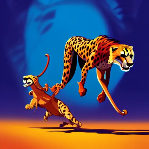 Prompt: fela kuti chasing a cheetah, vector minimalist, loftis, cory behance hd by jesper ejsing, by rhads, makoto shinkai and lois van baarle, ilya kuvshinov, rossdraws global illumination, 4 k, detailed face