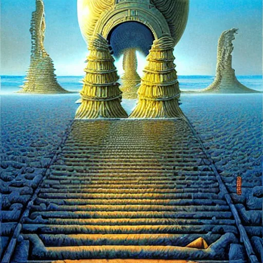 Image similar to art by rob gonsalves, greg rutkowski, tim white, alex grey