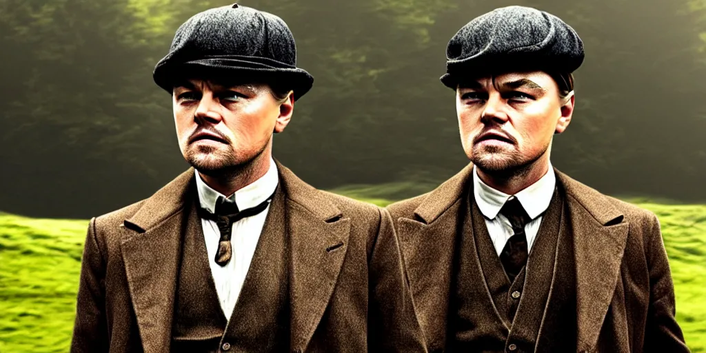 Image similar to Leonardo DiCaprio as Peaky Blinders