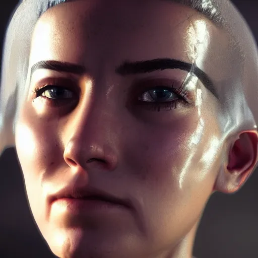 Prompt: portrait of a character from the game cyberpunk 2 0 7 7, by caravaggio, cybernetic implant, award winning, masterpiece, intricate, dramatic light, detailed face, highly detailed, cinematic, asymmetrical, dark