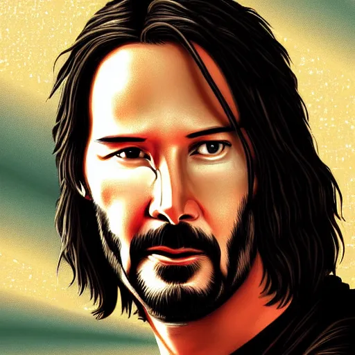 Image similar to Keanu reeves As Jesus Christ digital art