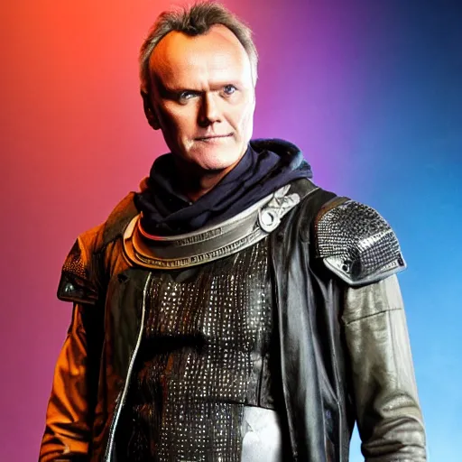 Image similar to Anthony Head as Cyberpunk Uther