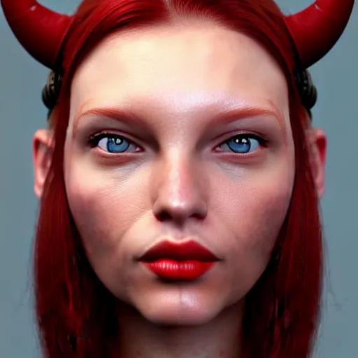 Prompt: face of a red haired viking girl, trending on artstation.