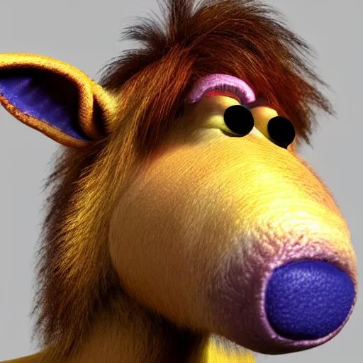 Prompt: colorful 3D render of ALF