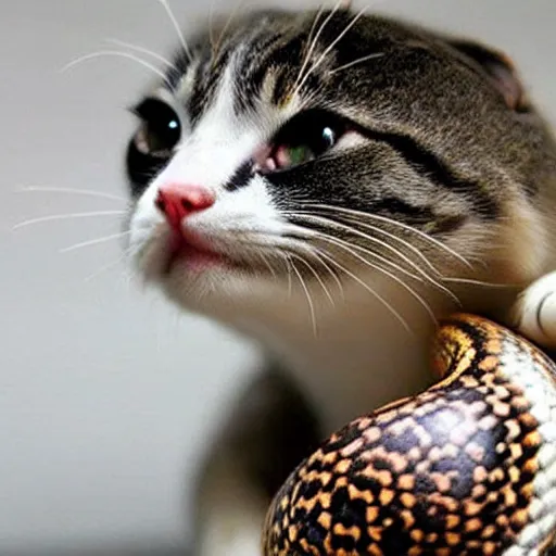 Image similar to cute cat head with snake body
