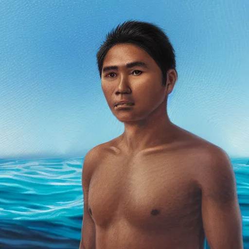 Image similar to a hawaiian filipino portuguese man with dark brown hair and brown eyes, photorealistic imagery, self - portrait, 4 k, 8 k