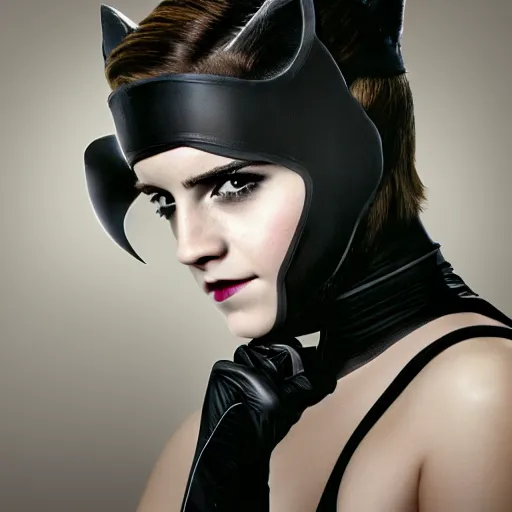 Image similar to Emma Watson as Catwoman, XF IQ4, f/1.4, ISO 200, 1/160s, Adobe Lightroom, DxO Photolab, polarizing filter, Sense of Depth, AI enhanced, denoised, sharpened, HDR