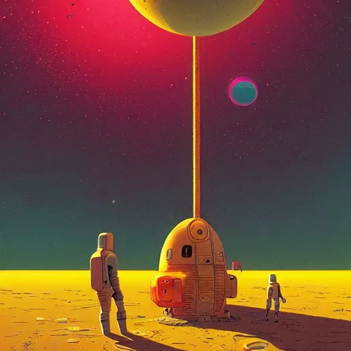 Prompt: Liminal space in outer space by Jean Giraud and Simon Stålenhag