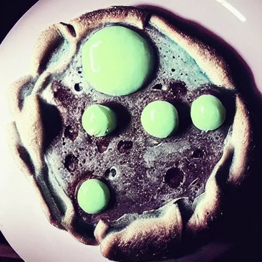 Image similar to alien breakfast on Uranus, Instagram photo